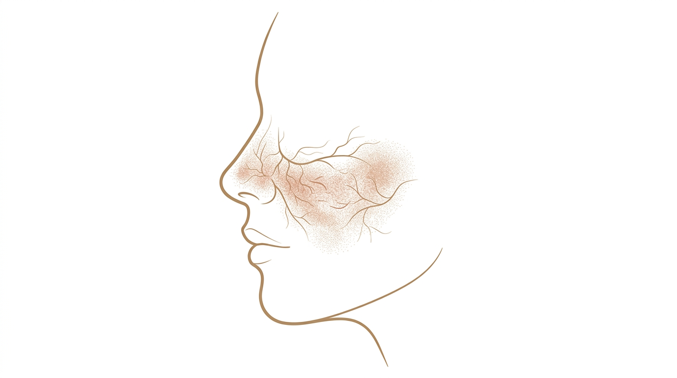 רוזציאה (וָרֶדֶת; אנגלית: Rosacea) איור רפואי — רוזציאה, ד״ר מאיר באבאיב
